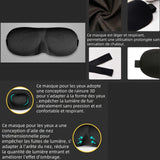 Masque de nuit 3D réglable 23,5x9cm doux et confortables masque pour les yeux cache yeux 3D masques de sommeil 3D pour voyages
