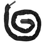 Cadenas de vélo 115CM Chaîne de verrouillage moto Cadenas de porte réinitialisable à 5 chiffres Cadenas de scooter noir