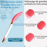 Brosse Dos Douche 500mAh Manche de 45 cm Prise en charge USB Nettoyage en profondeur Têtes de brosse en silicone Brosse de Bain