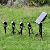 Une traînée quatre lampes solaires projecteur de pelouse de jardin extérieur 3w lumière de jardin LED lumière de sol