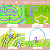 Jouet 11pcs tableau d'activités sensorielles pour développer les compétences manuelles jouets silicone pour enfants casse-tête vert