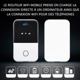 Routeur wifi mobile 150Mbps SIM Carte 4G connexion directe aux ordinateurs connexion wifi aux téléphones portables forte réception