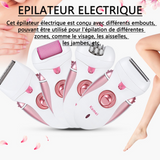 Epilateur electrique 12,5x5,8cm hair plucker hair remover 4-en-1 hairdresser foot shaver shaver women's razor rose coupe-chou