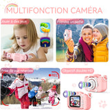 Appareil photo pour enfants 96Mpx carte 32Go lecteur de cartes double caméra avant et arrière enregistrement vidéo jeu de puzzle
