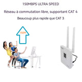 Routeur 105x23x115mm taux de transmission 150 Mbps Routeur 4GWiFi pour bureau à domicile filaire à travers le mur à travers les murs
