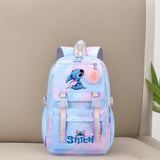 Sac à dos dégradé de couleurs 44cm Tissu en nylon Motif dessin animé Imperméable Poches multifonctions Confort de transport Cartable
