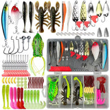 Leurres de péche a 107 pcs appâts artificiels appat avec crochets artificielle dur appât wobbler rotation appât de pêche artificiel