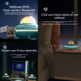 Enceinte bluetooth 1200mah bluetooth 5,4 type-c 4 modes de jouer enceinte portable avec veilleuse prise en charge de la carte tf
