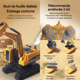 Excavateur jouets 29x9,5x22cm avec télécommande 2.4ghz rotation à 680 degrés jouets pour enfants cadeaux pour enfants excavateur