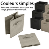 Boîte de rangement 12PCS 27x27x27cm blanc et gris pliable boite rangement boîte rangement de fichiers boite rangement vetement