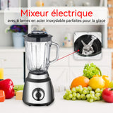 Extracteur de jus 800W 1,5L blender 3 en 1 lames en acier inoxydable facile à nettoyer haute vitesse extraction de jus efficace