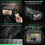 Jumelles de vision nocturne 4k 4000 mah 40mp avec 4,5 pouces lcd 8x portables wifi vision nocturne infrarouge rechargeable