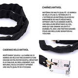 Antivol velo 150cm noir sécurité combinaison de chiffres cadenas pour vélo moto enfant adultes chaîne antivol vélo antivol de vélo