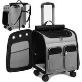 Valise à roulettes pour animaux de compagnie 2 en 1 41x30x43cm pour petits chien sac transport chat carrier de chats avec roues