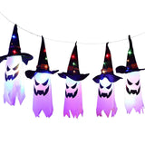 Lampe d'halloween 5PCS chapeau de sorcier fantôme basse tension et sécurité facile à utiliser décorations d'halloween murales