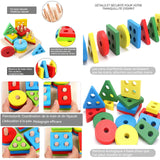 Blocs de construction 17 PCS 12,5x6cm jouets puzzle en blocs et caoutchouc jeux montessori enfant pour les enfants âgés de 3 ans