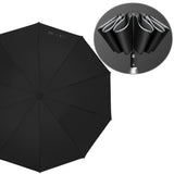 Parapluie inversé entièrement automatique Diamètre105cm Bande réfléchissante Poignée torche Parapluie pour la pluie et le beau temps