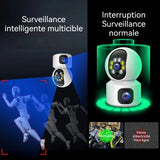 caméra surveillance à double 200w wifi 360 degrés audio bidirectionnel vision nocturne caméra de surveillance intérieure caméra