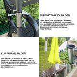 Support de parasol maximale la taille 2.6 inch support parasol clip de parasol universelle de parasol pour parasol plage terrasse