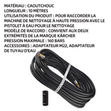 Tuyau de nettoyage 5 m tuyau haute pression pour nettoyeur haute pression karcher K2 -K7 avec embouts en laiton connecteur rapide