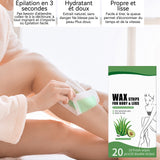 Bandes de cire non tisséesCire épilatoire 10 paires  Doux pour la peau  Portable  Sans chaleur bande de cire froide dépilatoire