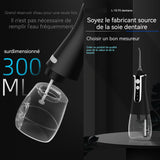 Detartreur dentaire 300 ml capacité du réservoir d'eau de avec 5 buses 3 modes hydropulseur électrique portable rechargeable par USB