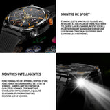 Montre connectée 44mm calibre smartwatch montre bluetooth surveillance de santé fréquence d'exercice montre à connectivité bluetooth