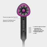 Sèche cheveux 1800W réglage à 3 vitesses Pliable Protection du dispositif de contrôle de la température Moteur haute performance