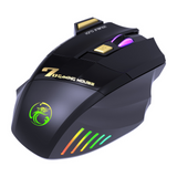 Souris gaming sans fil 2.4 g/bluetooth lumière respiratoire colorée 7 boutons programmables souris gaming de rechargeable noir