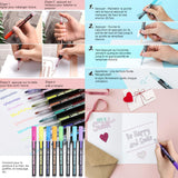 Feutre aquarelle 1 lot de 8 pièces ensemble de stylos à contour double ligne 8 marqueurs de couleur pour les dessins d'enfants
