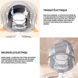 Balancelle electrique 3 en 1 gris avec télécommande 5 modes balancement minuterie bluetooth musique siège balançoire de électrique