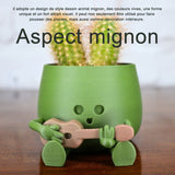Mini pot de fleurs en plastique mignon pour plantes d'intérieur avec trou drainage cadeau pour plantes grasses décoration jardin