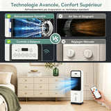 Rafraîchisseur d’air - Hugfree - 3 en 1 1800w vent froid/chauffage/purifier Ventilateur à eau l'air avec télécommande chauffage
