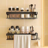 Étagère de rangement pour salle de bain lavabo sans poinçonnage étagère de rangement pour cosmétiques 2 pièces, 1 ensemble