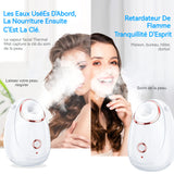 Humidificateur facial réservoir d'eau de 180 ml brumisation rapide 30 secondes pulvérisation chaude à 45 degrés petit portable