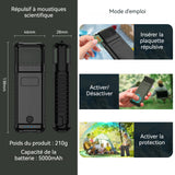 Répulsif électronique portable 5000mah avec fonction batterie externe et lampe de poche sans fil moustiques répulsif électrique