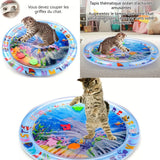 Tapis d'eau pour chat 65cm tapis d'eau pvc épais fourni avec pompe air utilisable en toutes saisons tapis de jeu sensoriel d'eau