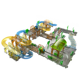 Circuit voiture enfant 132 pcs DIY train électrique avec lumière piste multicouche piste de course pour 4-6 ans garçons et filles