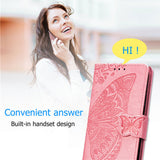 Étui en cuir pour téléphone   iPhone 14   Design gaufré en forme de papillon   Porte-cartes multiples   Résistant aux chutes