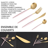ouverts de table Service 24 pièces 4 couverts par ustensiles cuisine acier inoxydable couverts avec coffret cadeau pour 6 personnes