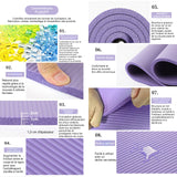 Tapis de yoga 185x90x1.5 cm Tapis d'exercice antidérapant Avec Sangles Et Sacs pour le yoga les pilates les entraînements au sol