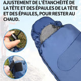 Sac de couchage 210x75cm sac de couchage adult chaud léger avec un sac de compression sleeping bag en plein air camping randonnée