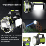 Lampe torche Led 10W 4200mah lampe torche portable rechargeable multifonctionnelle pour l'extérieur super lumineuse lampe de poche