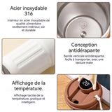 Mug Isotherme 650ml tasse à café intelligente Tasse thermos en acier inoxydable Avec poignée Affichage intelligent de la température