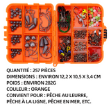 Leurres de pêche kit d'accessoires de pêche y compris les crochets bullet baisse plomb différents snaps émerillon glissières lestes