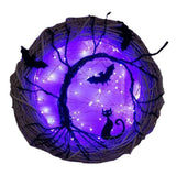 Guirlande de décoration Halloween Diamètre 30cm Conception lumineuse guirlande de chauve-souris porte suspendue pour Halloween