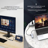 Station d'accueil 4 in 1 type c hub multifonction usb base HDMI 4K/30hz PD3,0 charge rapide 87W adaptateur bureau voyage à domicile