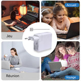 Chargeur USB-C rapide 60w 50/60hz buse T type efficace et durable multi secteur PD+QC 3.1A chargeur rapide chargeur USB multiple
