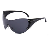 Lunettes de soleil monobloc sans monture Lunettes de soleil sans monture Pentagramme Lunettes de soleil Lunettes de sport à la mode