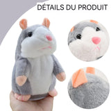 Peluche hamster 7,9x15x7,9cm imiter de sons peluche de hamster parlant jouet en peluche pour enfant interactifs peluche hamster